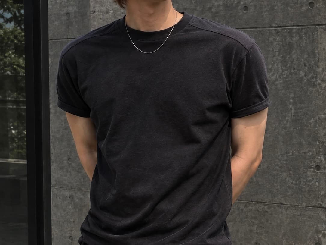 숄더 절개선 머슬핏 반팔 3C